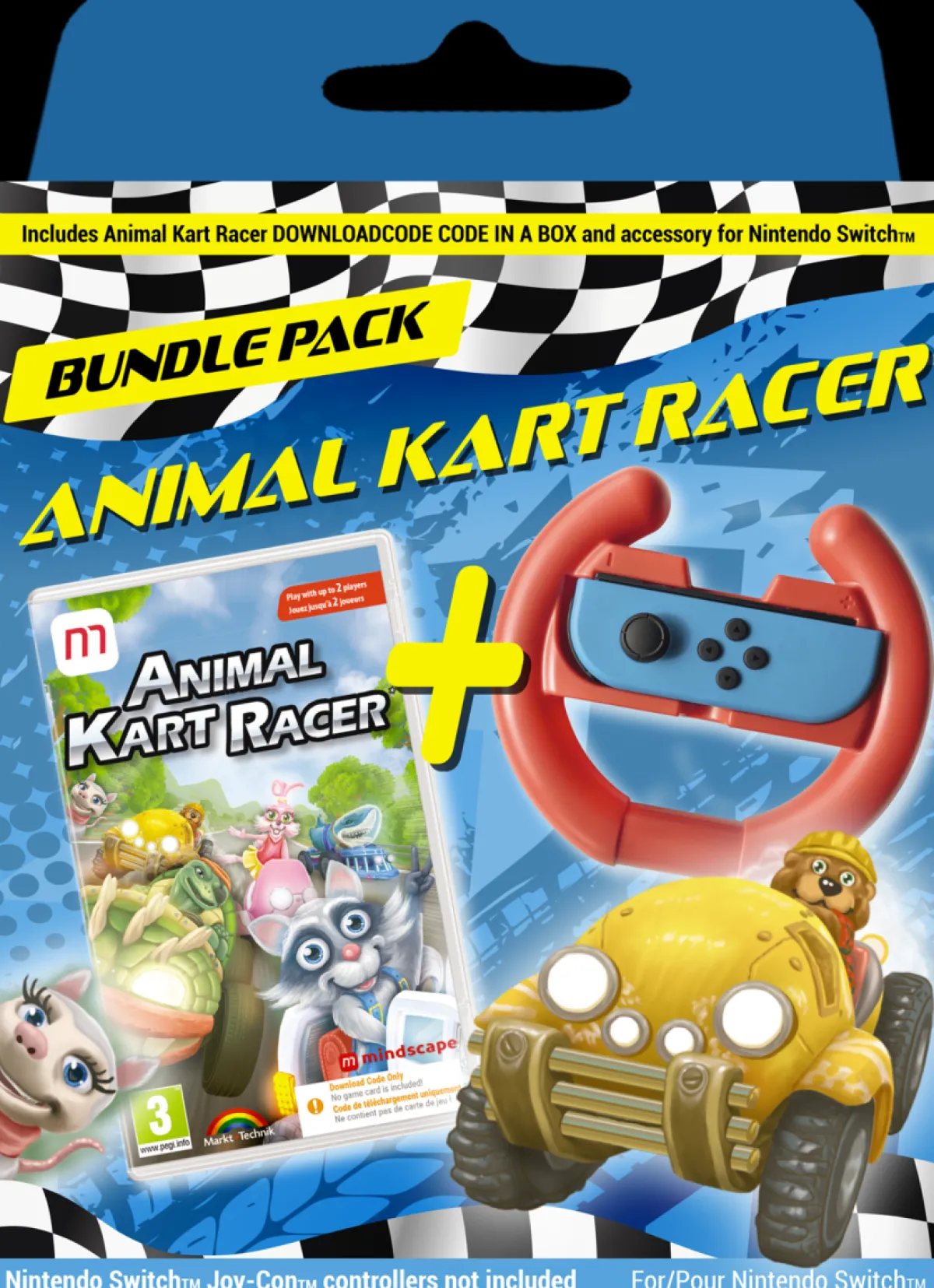 MINDSCAPE Animal Kart Racer code CIAB + Volant Nintendo SWITCH