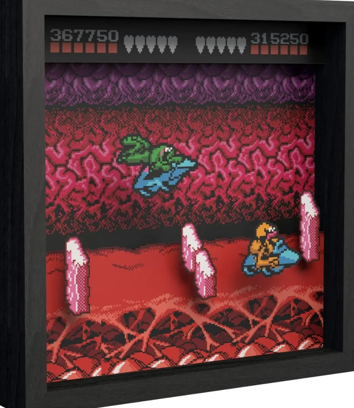 Level Up Labs Pixel Frames - Battletoads NES Turbo Tunnel - 23x23 cm