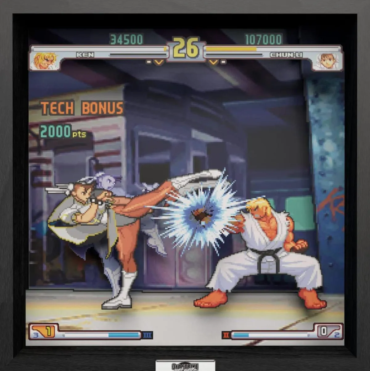 Level Up Labs Pixel Frames - Street Fighter 3 Third Strike Moment #37 - 23x23 cm