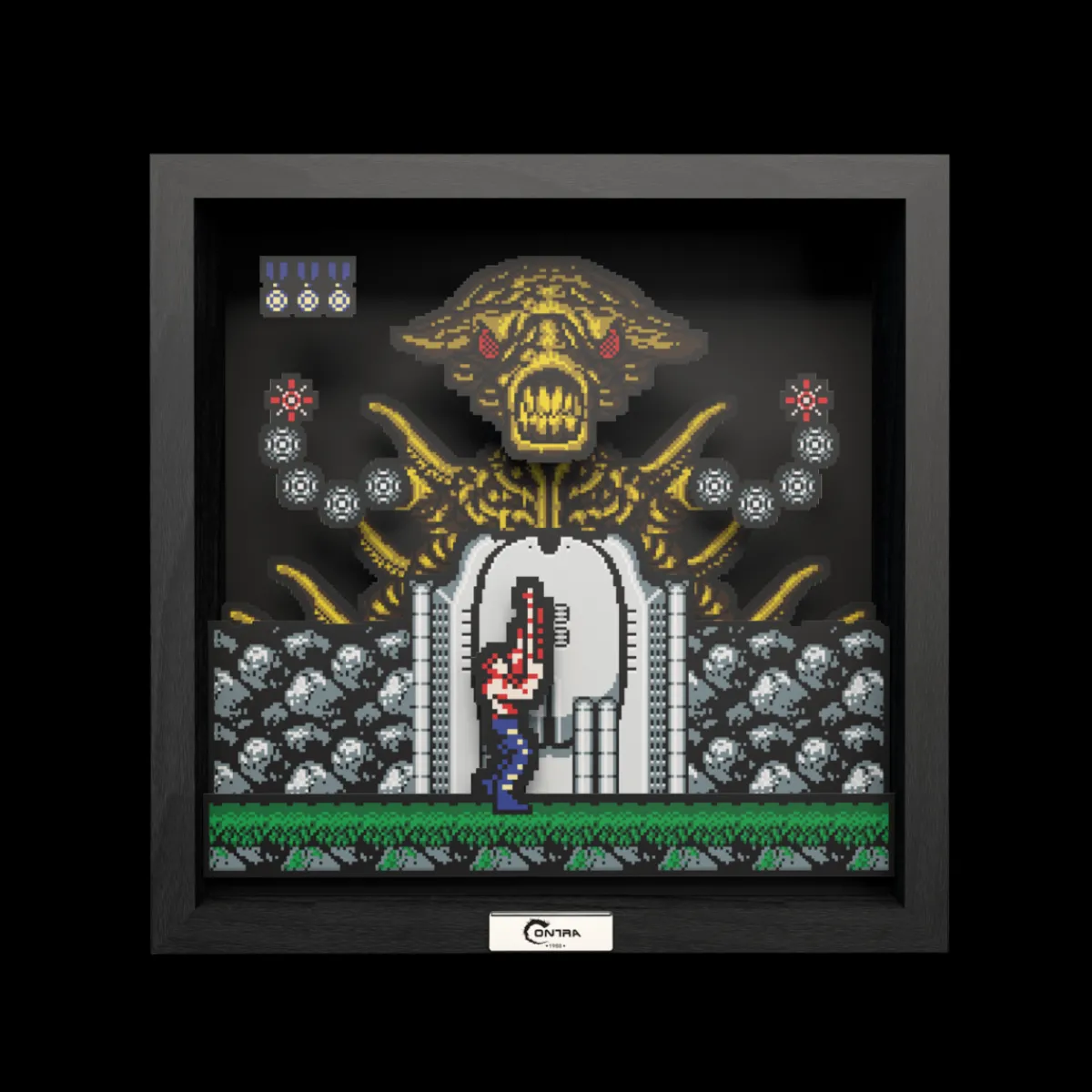 Level Up Labs Pixel Frames Contra NES - Taille L 23x23cm