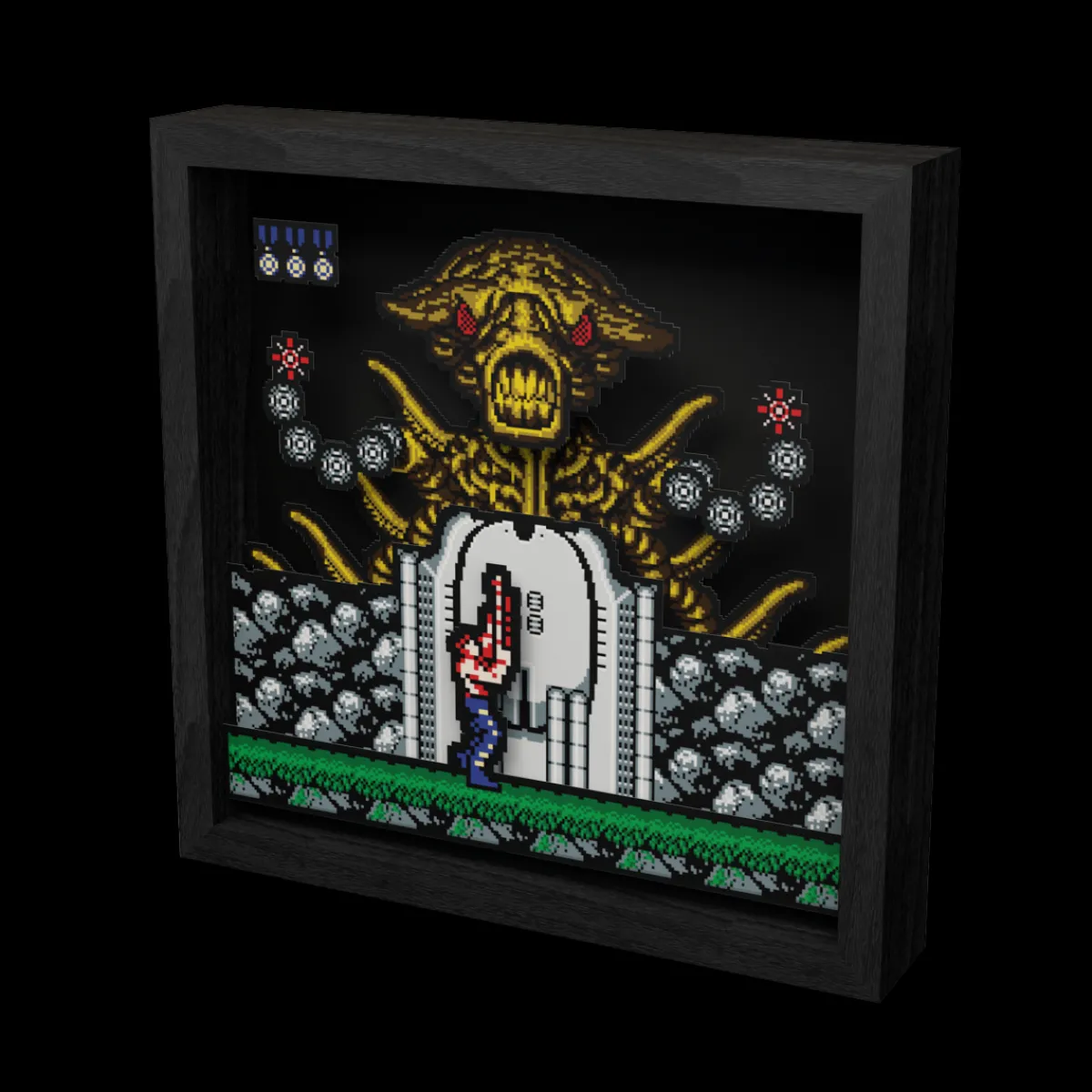 Level Up Labs Pixel Frames Contra NES - Taille L 23x23cm