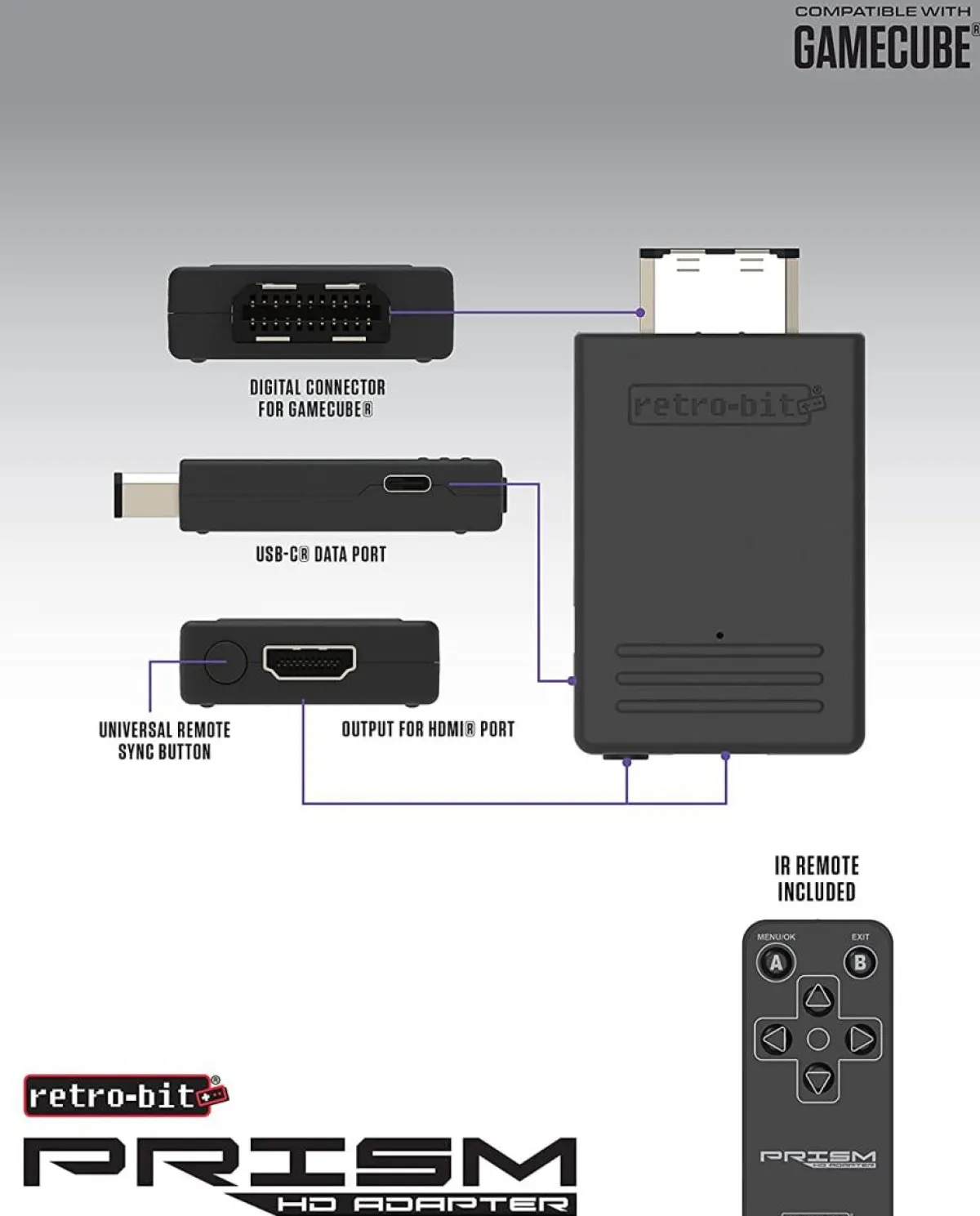 8Bitdo Retro-Bit Prism Adaptateur HDMI GameCube