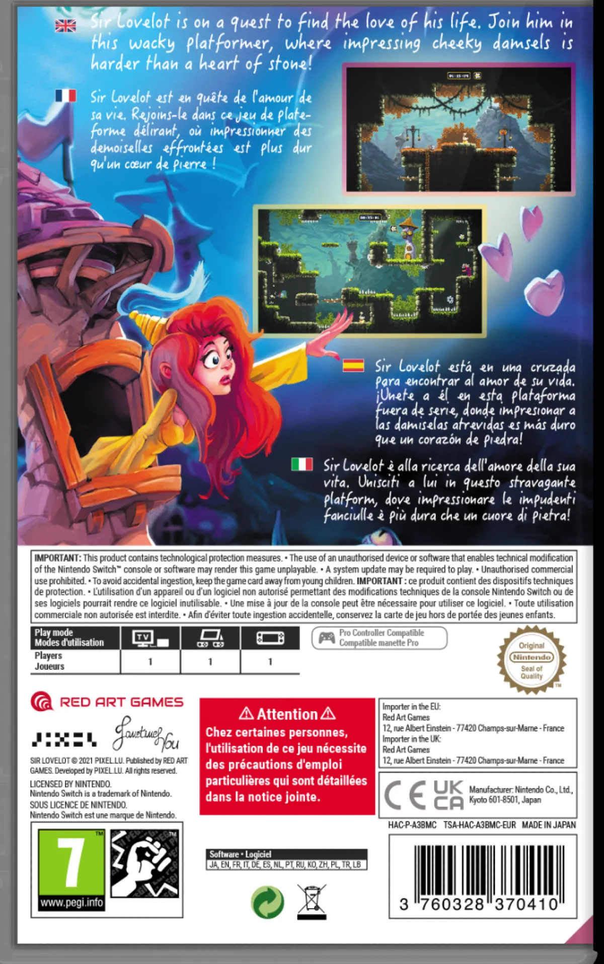 Red Art Games Sir Lovelot Nintendo SWITCH